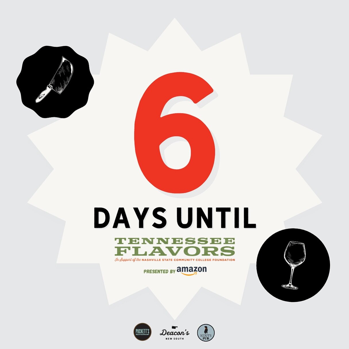 🍴✨ Indulge in an unforgettable culinary experience at Tennessee Flavors! 🎟️ There&rsquo;s just 6 days left until an evening of tantalizing tastes featuring your favorites from Puckett&rsquo;s, Deacon&rsquo;s New South, Scout&rsquo;s Pub, and many m