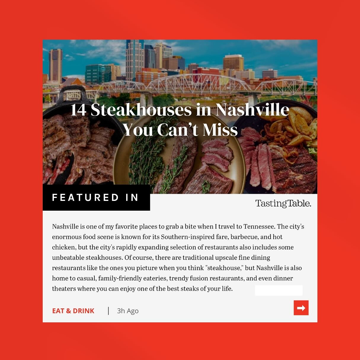 🥩✨ Thrilled to be in the spotlight alongside Nashville&rsquo;s finest! 🌟 Deacon&rsquo;s New South has been featured in &lsquo;14 Steakhouses In Nashville You Can&rsquo;t Miss&rsquo; by @tastingtable and we&rsquo;re honored to share the spotlight wi