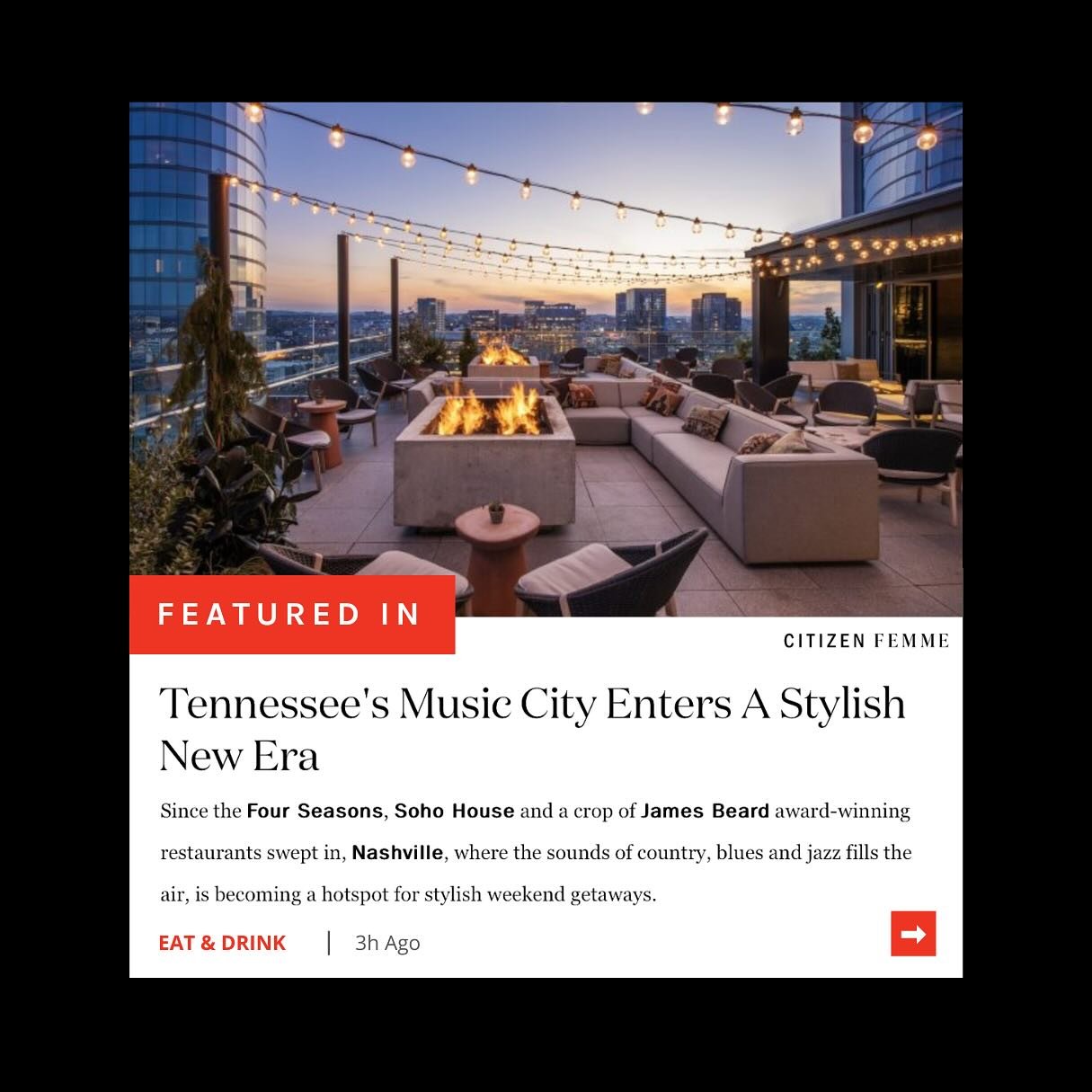 🎶✨ Nashville&rsquo;s star is shining brighter than ever, and Deacon&rsquo;s New South is at the heart of it all! 🌟 Thrilled to be featured in the latest @citizenfemme article, &lsquo;Tennessee&rsquo;s Music City Enters A Stylish New Era,&rsquo; hig