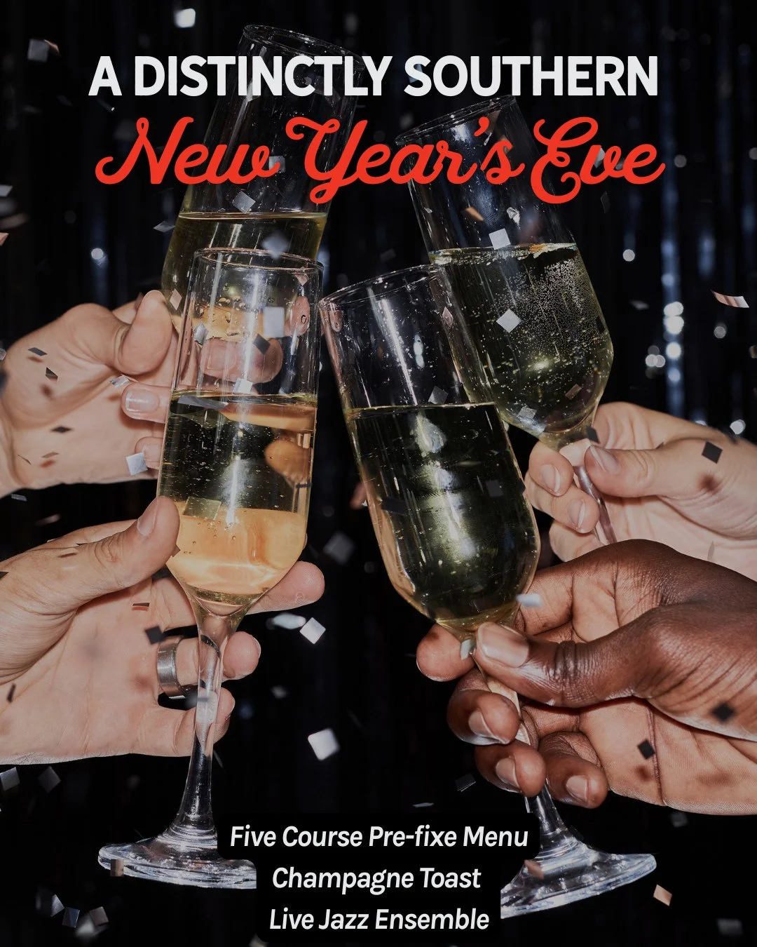 Raise your glass to 2026 in style. 🥂⁠
Join us for an unforgettable New Year&rsquo;s Eve at Deacon&rsquo;s New South featuring chef-curated prix-fixe menu, live jazz, and a complimentary champagne toast to welcome the new year.⁠
✨ Reserve your experi