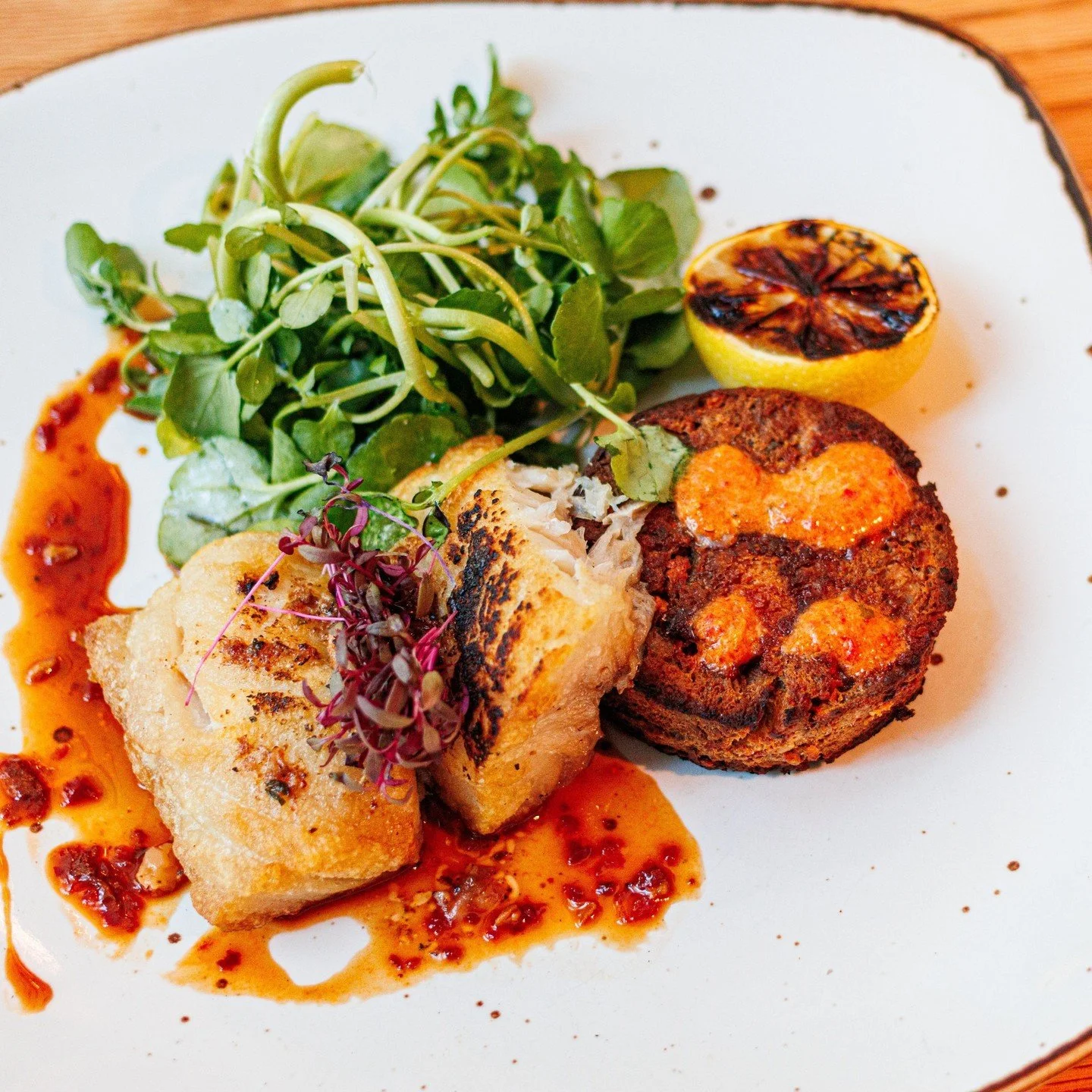 A New South masterpiece, crafted for your table. ⁠
Try the new, pan-seared Gulf market fish, paired with sweet potato&ndash;pecan bread pudding, crawfish brown butter, and a touch of Szechuan demi⁠