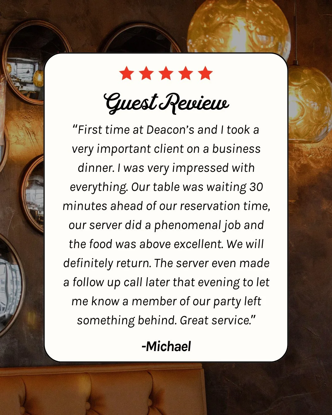 There&rsquo;s nothing more rewarding than knowing you felt well cared for.⁠
Thank you for the five stars.