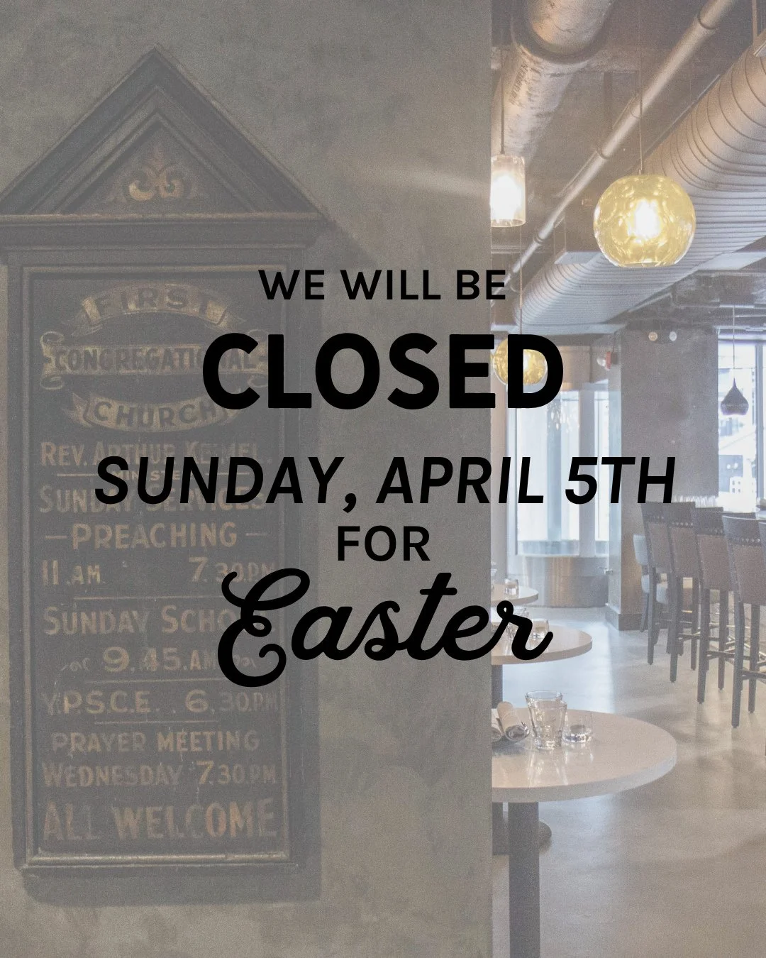 Happy Easter! We will be closed tomorrow, April 5th. Normal hours will resume on Monday.