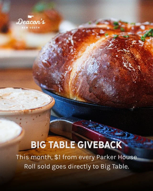 Pass the rolls and support a great cause.⁠
⁠
Throughout June, $1 from every order of Parker House Rolls sold will be donated to Big Table, helping hospitality workers facing crisis and hardship.⁠
⁠
@bigtable_nashville