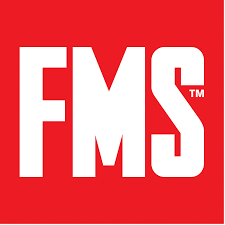 FMS logo with white letters on a red background.