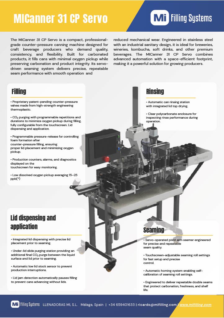 MICanner canning machine – industrial components and automated can transport system