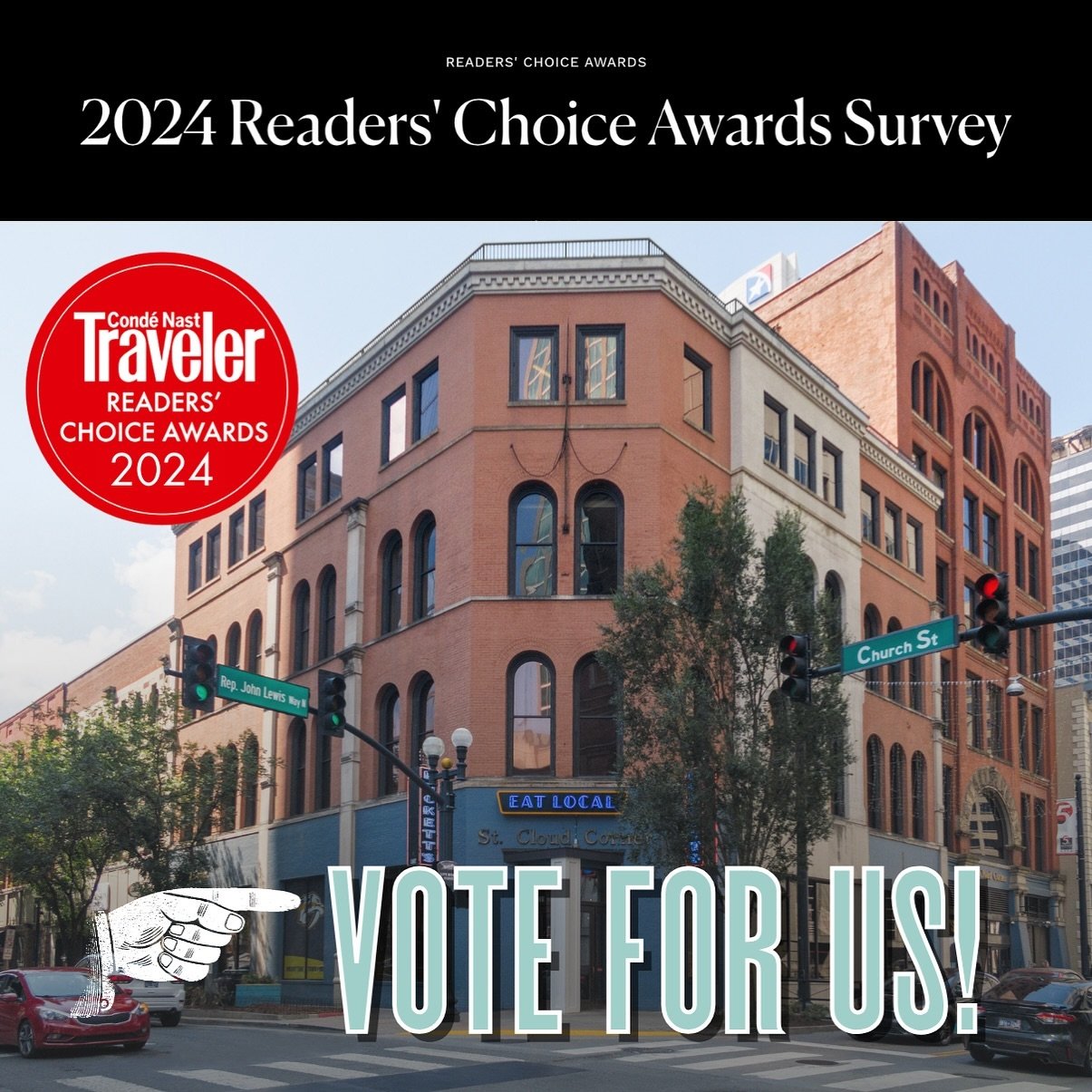 🌟✨ Your vote matters! 🌟✨⁣
⁣⁣
⁣Calling all Puckett&rsquo;s enthusiasts! 🍔🎶 It&rsquo;s time to show your love and support for Puckett&rsquo;s Nashville in the Cond&eacute; Nast Traveler 2024 Readers&rsquo; Choice Awards! 🏆✈️ We&rsquo;re thrilled t