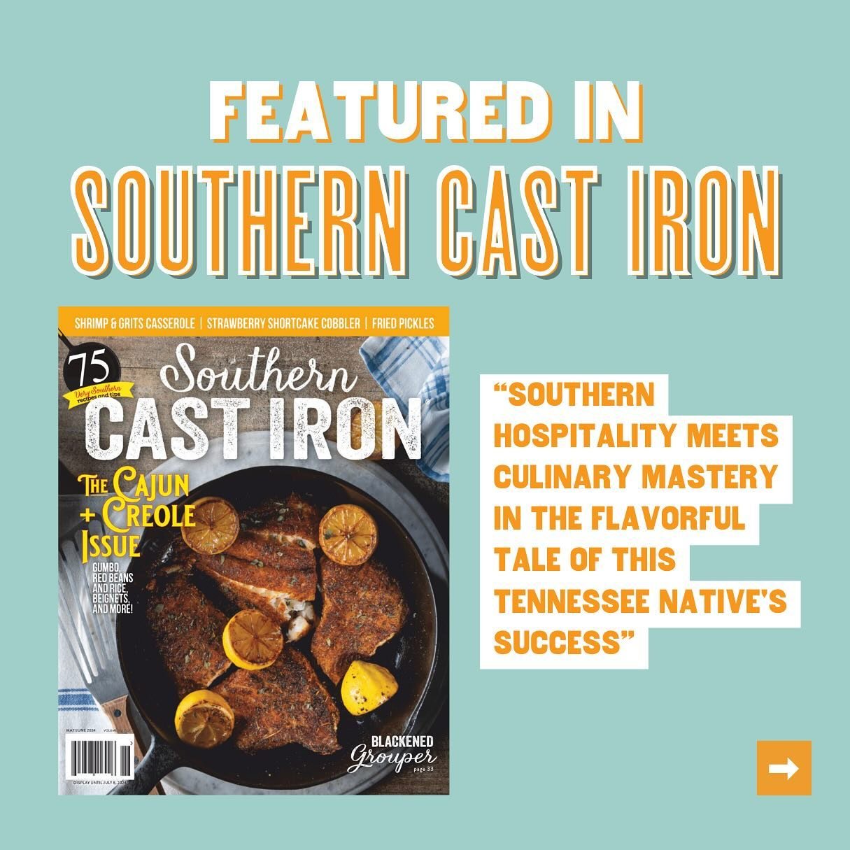 Huge thanks to @southerncastiron for shining a spotlight on our fearless leader, Andy Marshall! 🌟 From his humble beginnings cooking with his stepmother to carving his path as a culinary entrepreneur, Andy&rsquo;s journey is as savory as our signatu