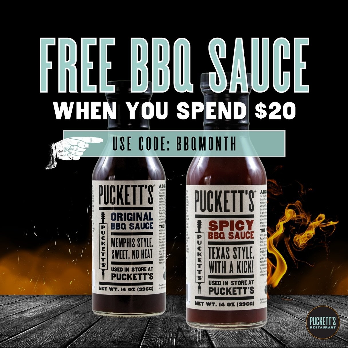 🔥🍖 Calling all BBQ lovers! 🍖🔥 May is National BBQ Month, and we&rsquo;re firing up the celebrations with a deal just for you! 🎉 Order $20+ for pickup or delivery and snag a FREE BBQ sauce of your choice! Simply add the sauce to your cart and use