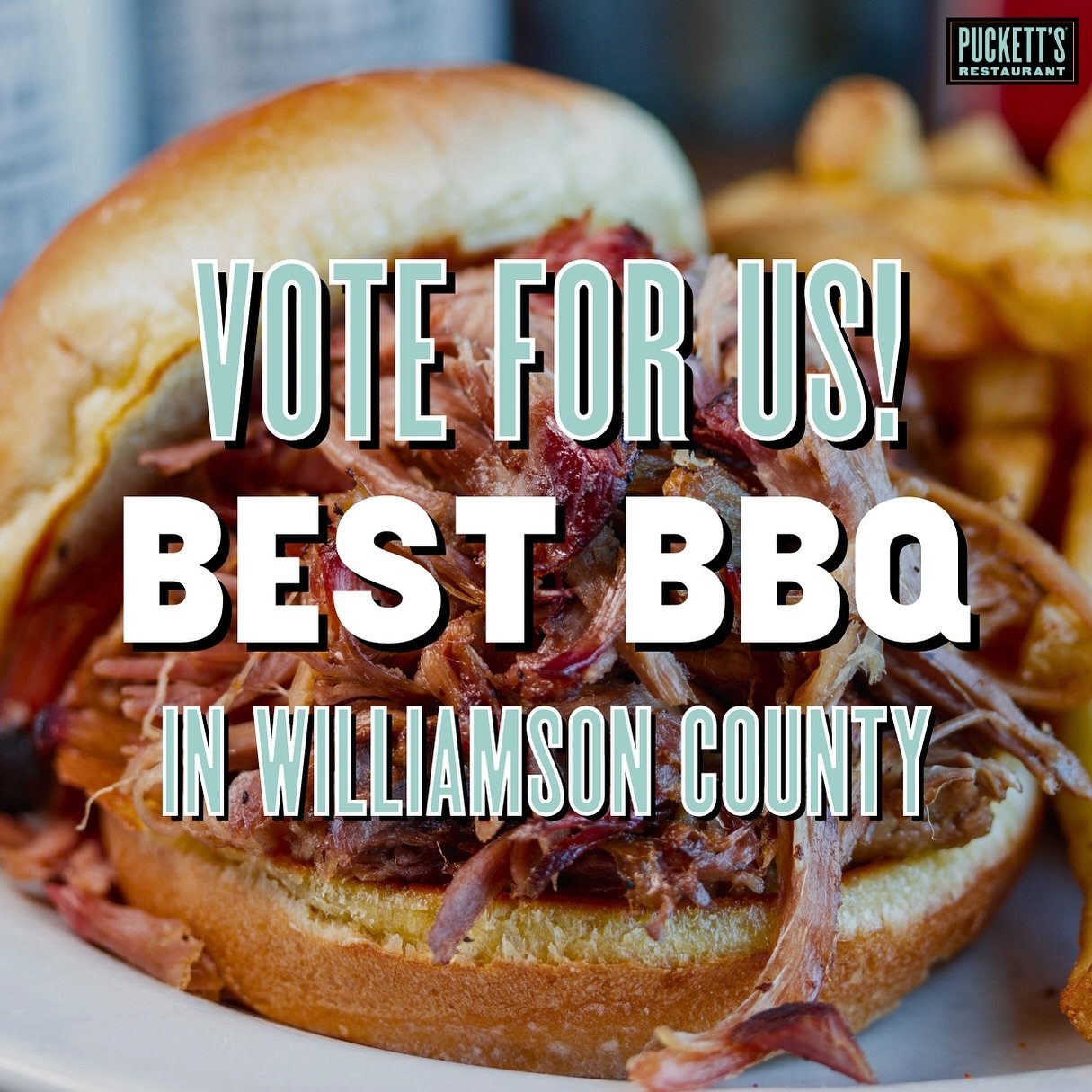 🔥🍖 Calling all BBQ enthusiasts! 🔥🍖 Puckett&rsquo;s needs YOUR help to claim the title of Best BBQ in Williamson County! 🏆✨ Every vote counts, so let&rsquo;s rally together and show our love for that smoky, savory goodness that keeps us coming ba
