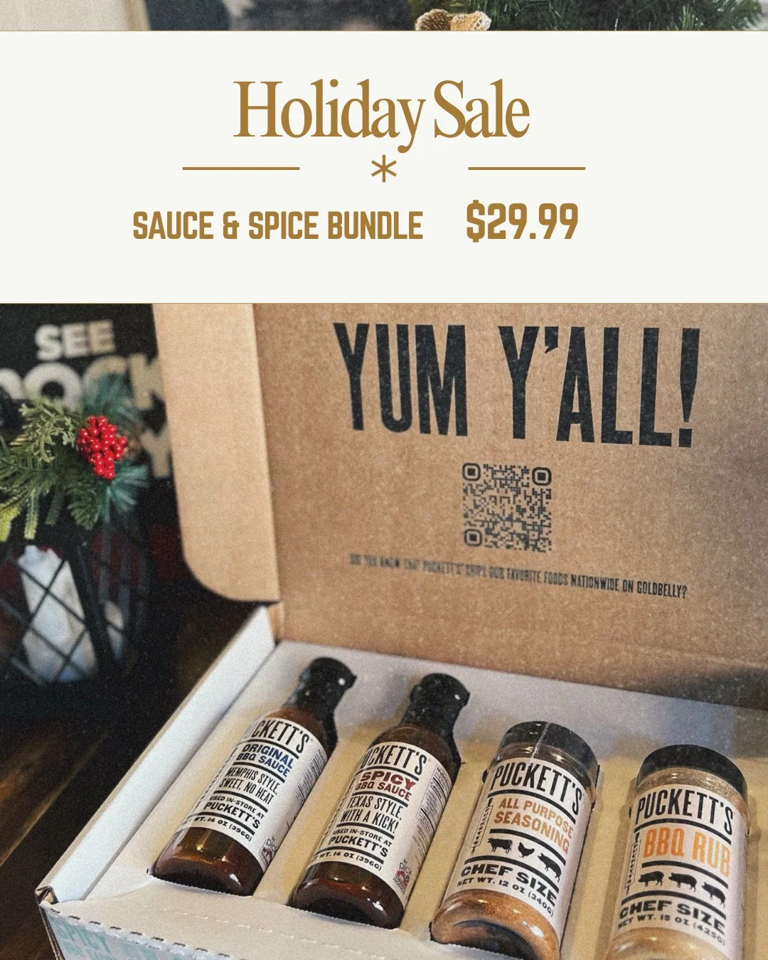 Black Friday is rollin&rsquo; in, and we&rsquo;ve got the deals to match! Order online and snag the perfect gifts for your crew 🎅⁠
⁠
⁠
#Blackfriday #BBQ #Holidaydeals #Sale #Saucenspices #Coffeegifts #giftcards