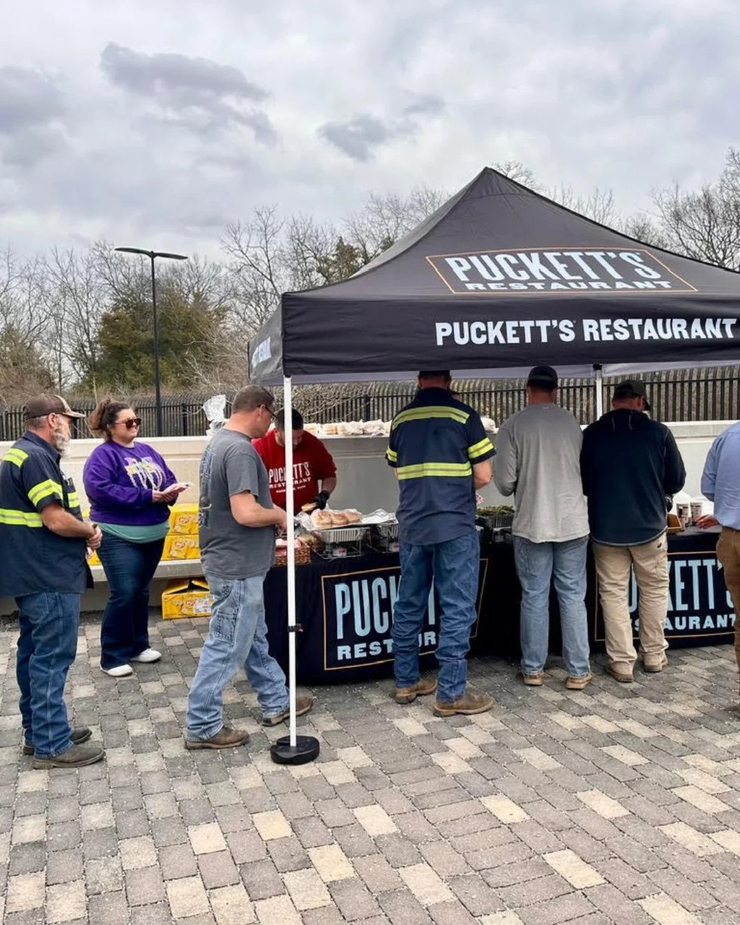 Yesterday, A. Marshall Hospitality and Puckett's extended a big thanks with a free BBQ lunch to nearly 175 Middle TN Electric Lineman, Williamson County Highway crew, and the Emergency Management teams for their quick response and recovery after the 