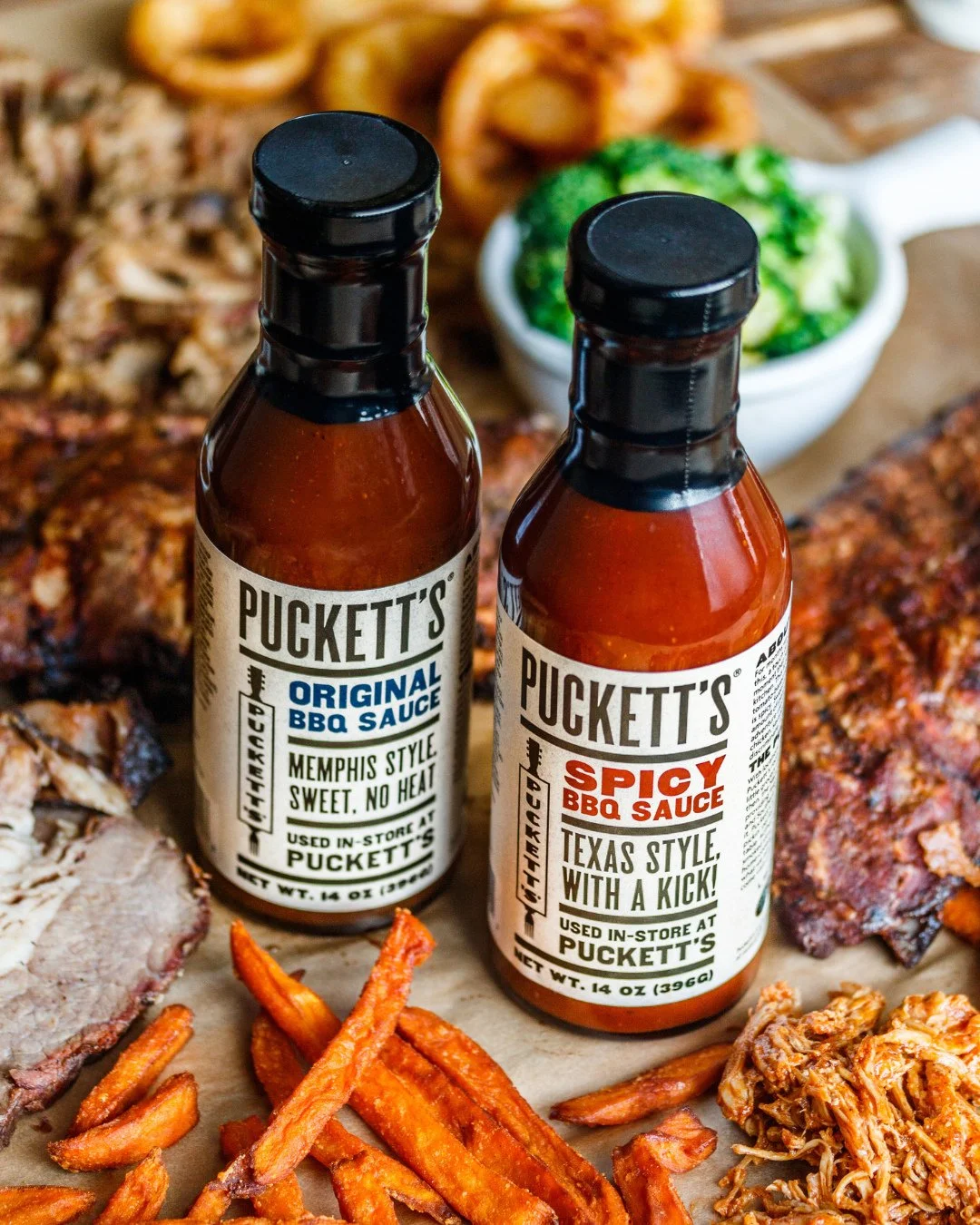 Last day to stock up on your favorite Puckett's Sauces and Spices! Buy one, get one 50% off online or in restaurant.