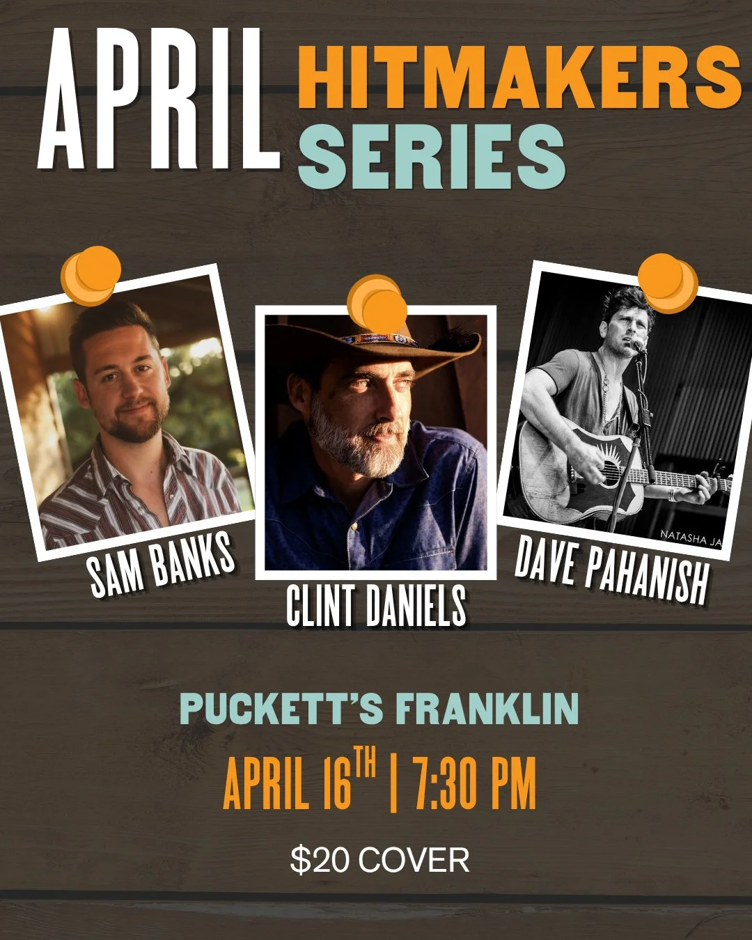 This Thursday, we're honored to have Sam Banks, Clint Daniels, and Dave Pahanish live on the Puckett's stage in Franklin to share the stories behind their hits.⁠
Make your reservations today for dinner and one-of-a-kind show at the link in our bio.