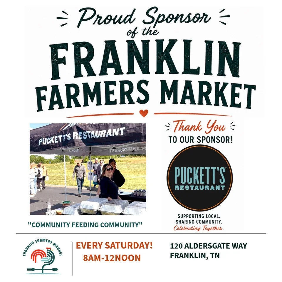 Come grab a hot breakfast at the Franklin Farmers Market! We'll be here until noon today. Stop by and say hi!
