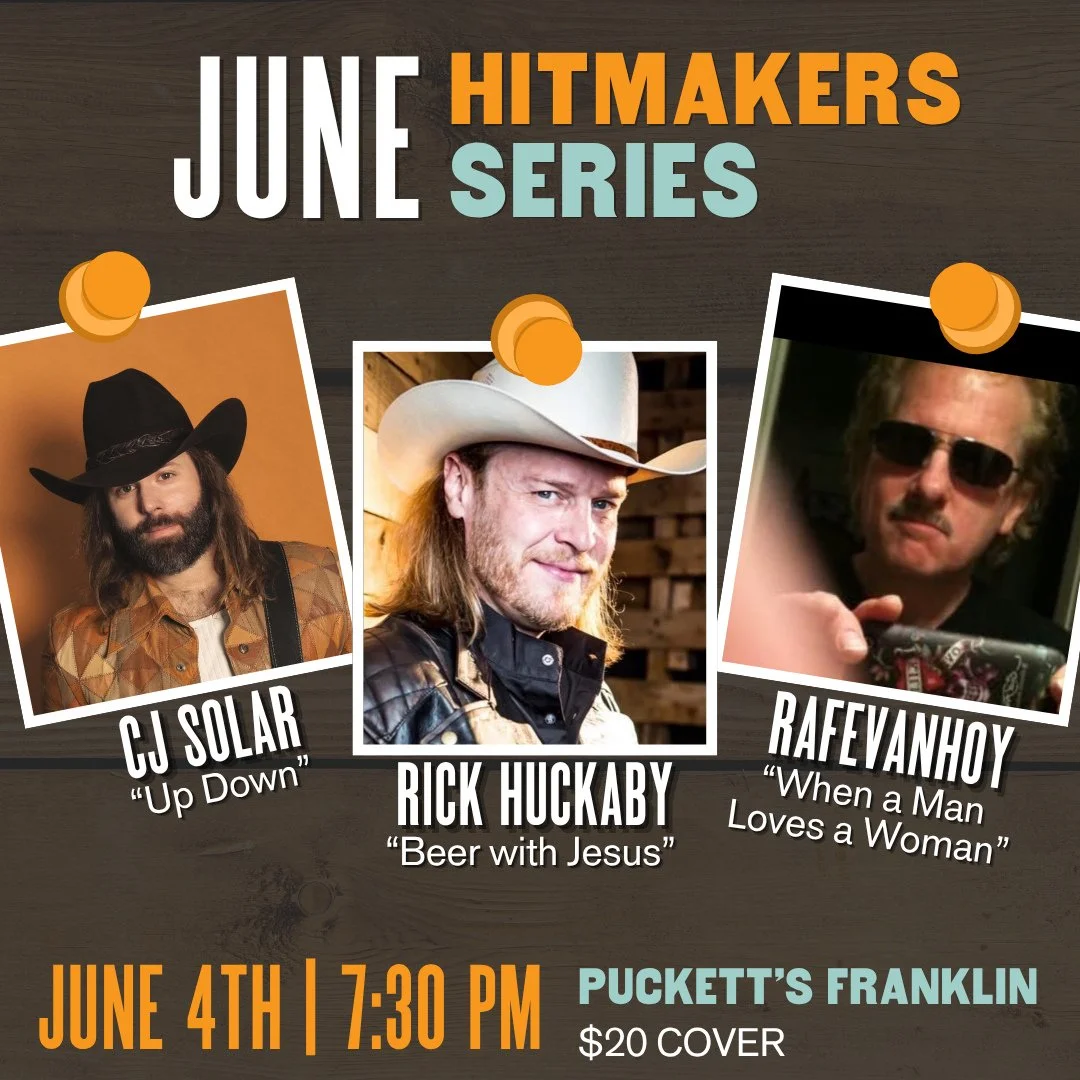 Tomorrow night is our next round of Hitmakers at Puckett's Franklin. Grab a reservation and join us for a night of storytelling and live music.⁠
⁠
Reservations available through link in bio.