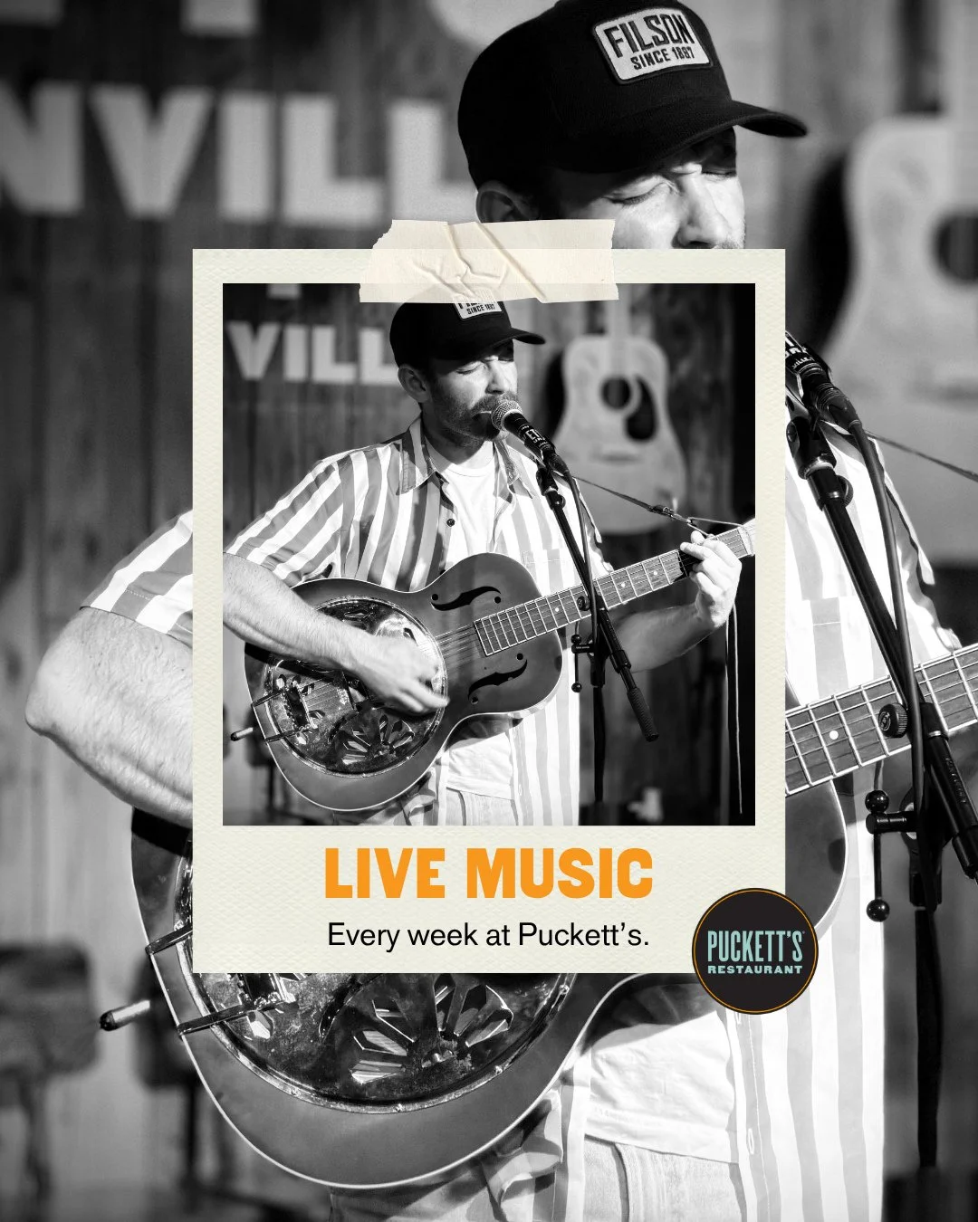 Some things just go together: Southern food, good company and live music. ⁠
⁠
Whether you're stopping in for dinner or just a cold one, chances are there's a talented musician setting the scene. Check out upcoming performances and make plans to join 