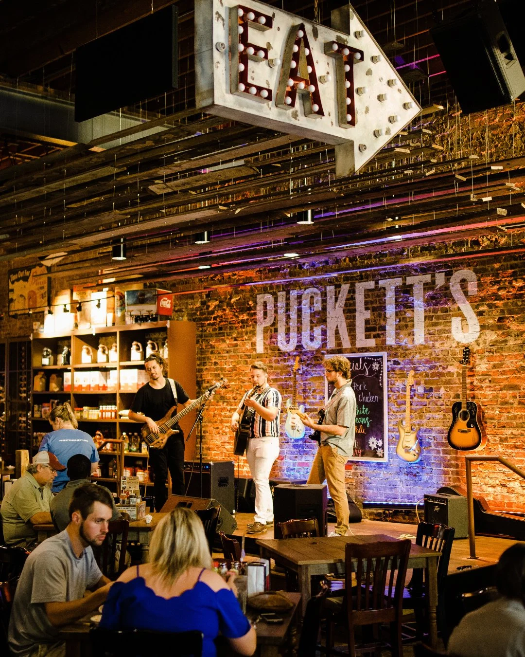 There's always a seat waiting and music playing at Puckett's. 🎶⁠
⁠
From local songwriters to crowd favorites, live music is a part of what makes every visit a little more memorable.⁠
⁠
Looking for who's on stage next? Our full music calendar is avai