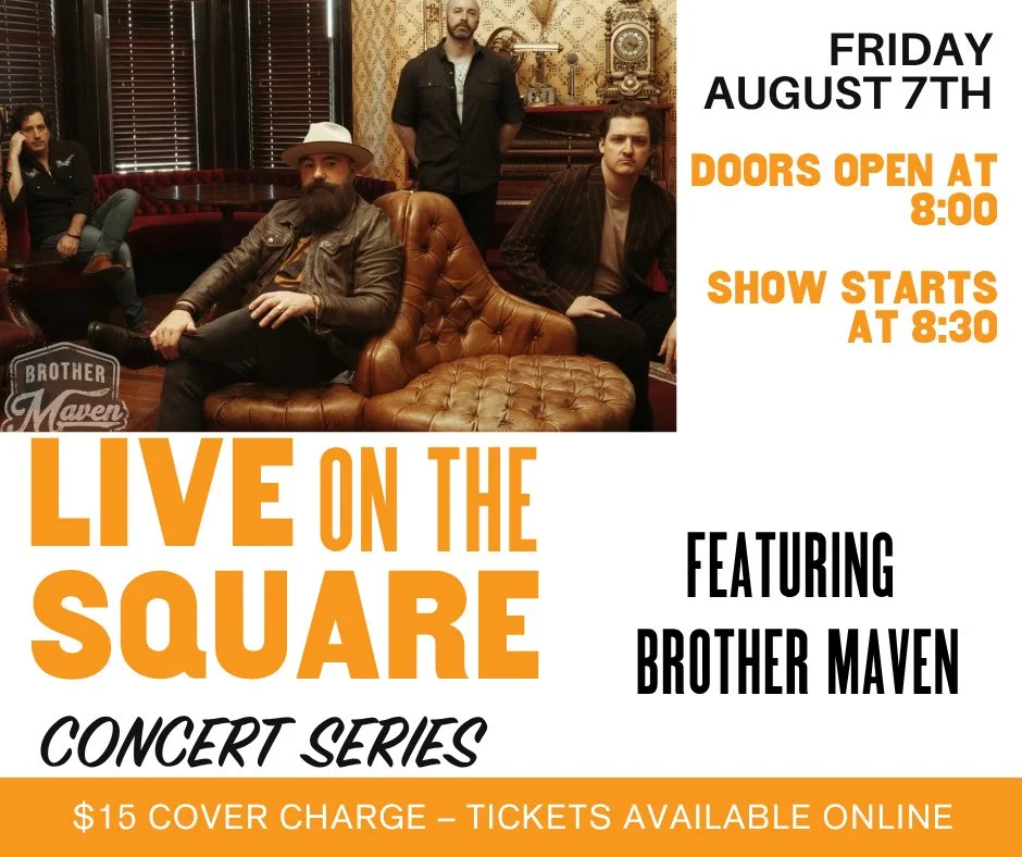 We're counting down the days to Live on the Square at Puckett's Restaurant - Columbia.⁠
⁠
This Friday we welcome Brother Maven to the stage in our beautiful Guitar &amp; Cadillac Hall. Grab your tickets and stop in for an amazing night of live music!