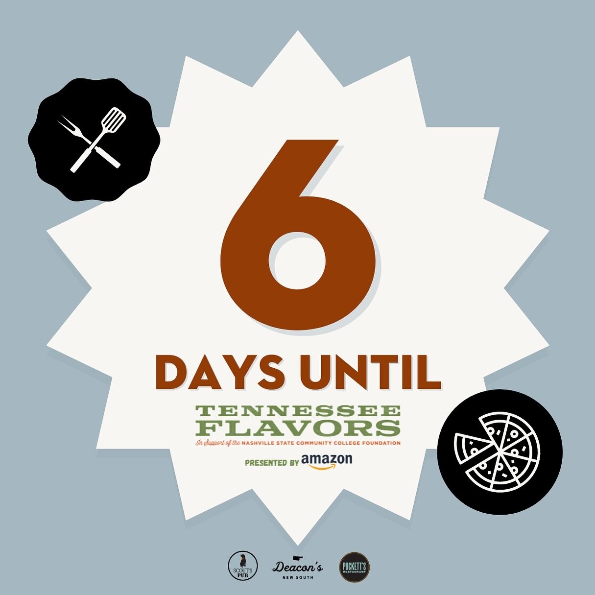 🍴✨ Indulge in an unforgettable culinary experience at Tennessee Flavors! 🎟️ There&rsquo;s just 6 days left until an evening of tantalizing tastes featuring your favorites from Puckett&rsquo;s, Deacon&rsquo;s New South, Scout&rsquo;s Pub, and many m