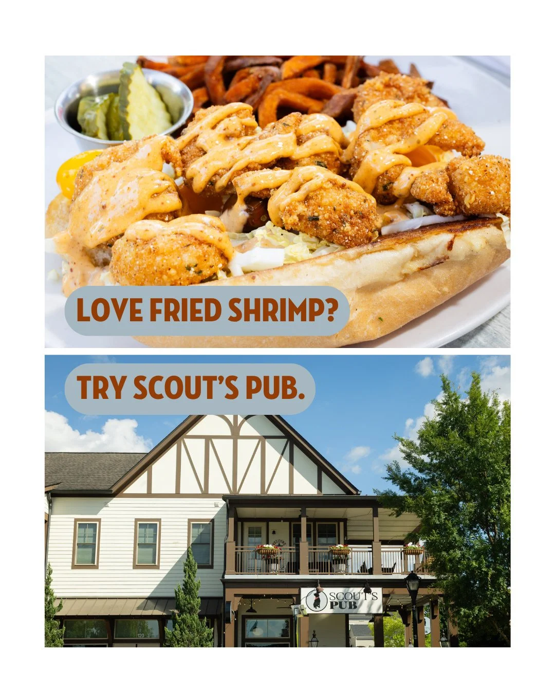 If you answered ""yes"" to even one of these... we know where you should be. 😉⁠
⁠
Fried shrimp, patio hangs with your pup or a dessert that ends the night on a high note. Whatever brings you in, we'll be glad to have you.