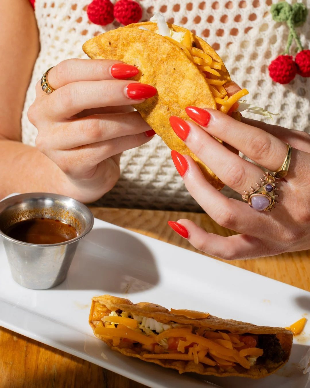Scout&rsquo;s Chicken Taquitos are packed with chicken tinga and topped with tomatillo pico, avocado crema, pickled red onion, cilantro and cotija. Crispy, flavorful and made for sharing, if you&rsquo;re willing.

Add them to your order on your next 