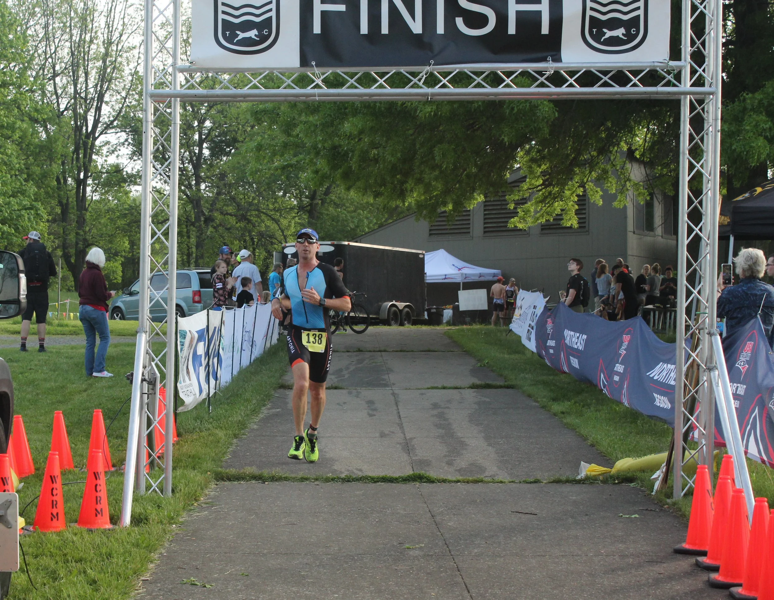A racer coming down the Mighty Moraine finish chute