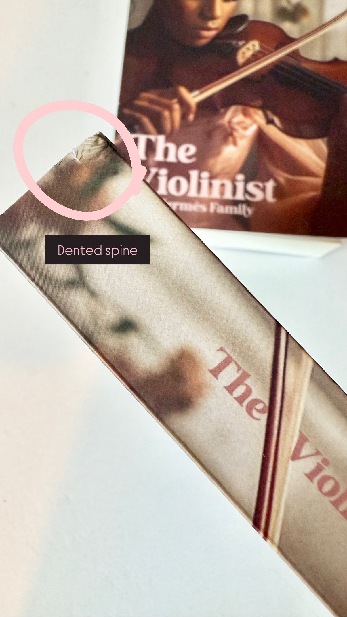 The Violinist Dented spine.JPG