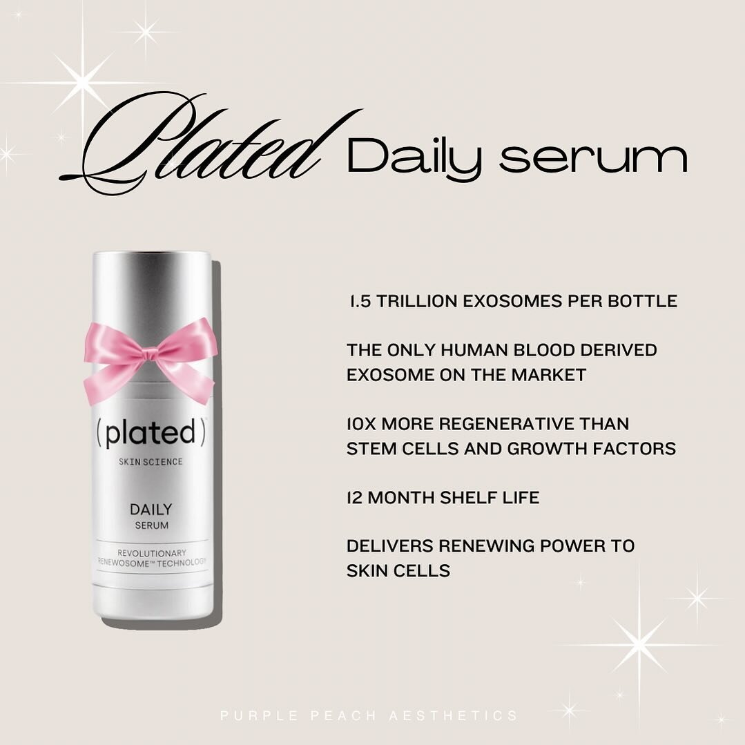 Plated Daily serum aka Benjamin button potion!

This stuff has become my favorite part of my daily routine. I swear it&rsquo;s the most anti-aging product I have ever used.

@platedskinscience is the only human derived platelet serum on the market! M