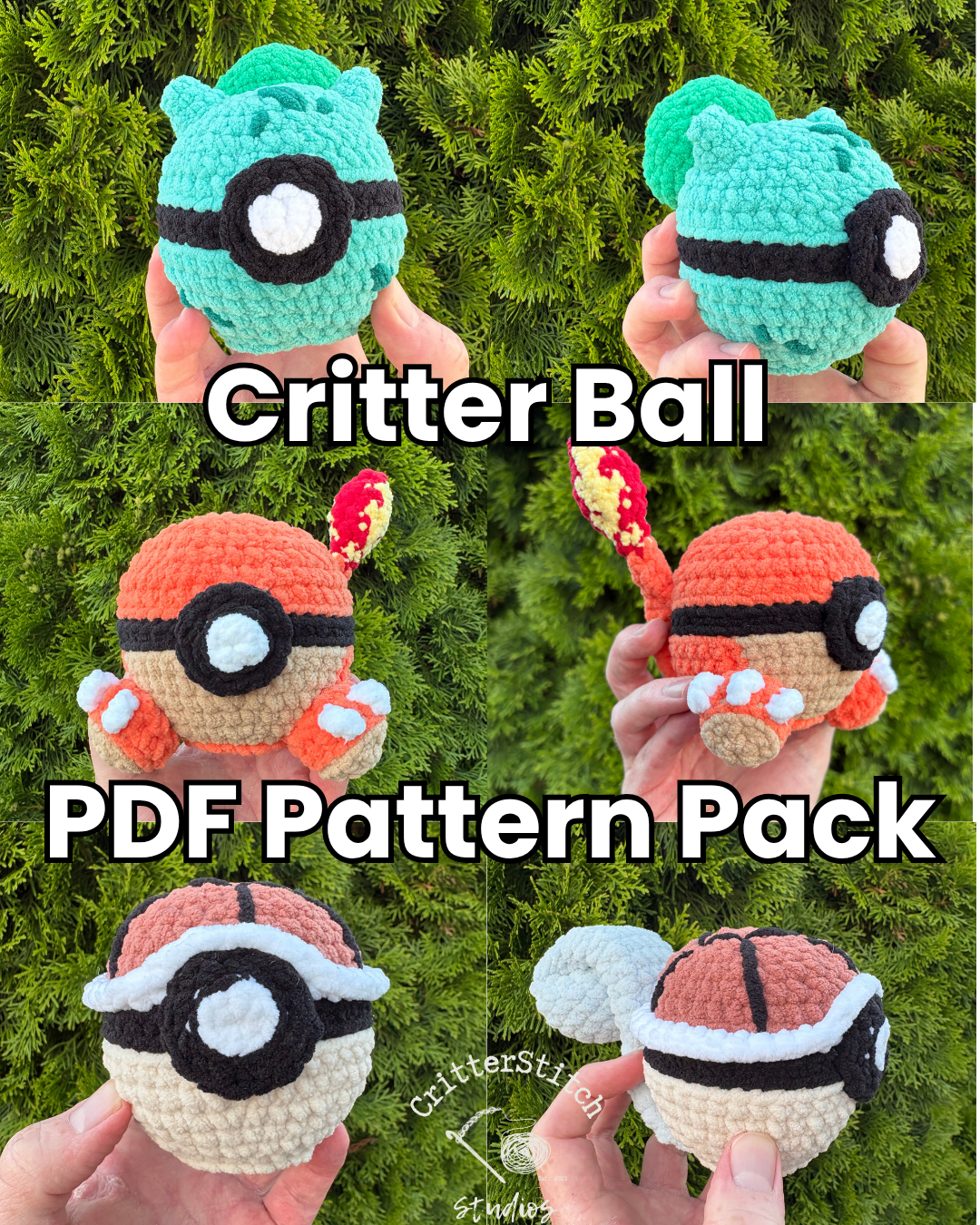 Gen One Starter Critter Ball Crochet Pattern PACK (downloadable PDF)