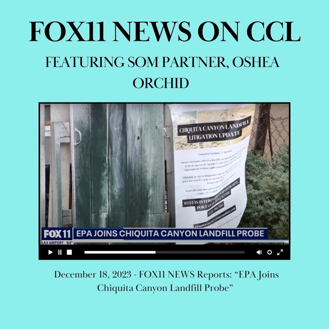 FOX11 News reports on Chiquita Canyon Landfill as our litigation gains more media attention. Featuring our very own, Oshea Orchid, as they discuss the landfill, its effects on the surrounding community &amp; our litigation efforts. Click the link in 