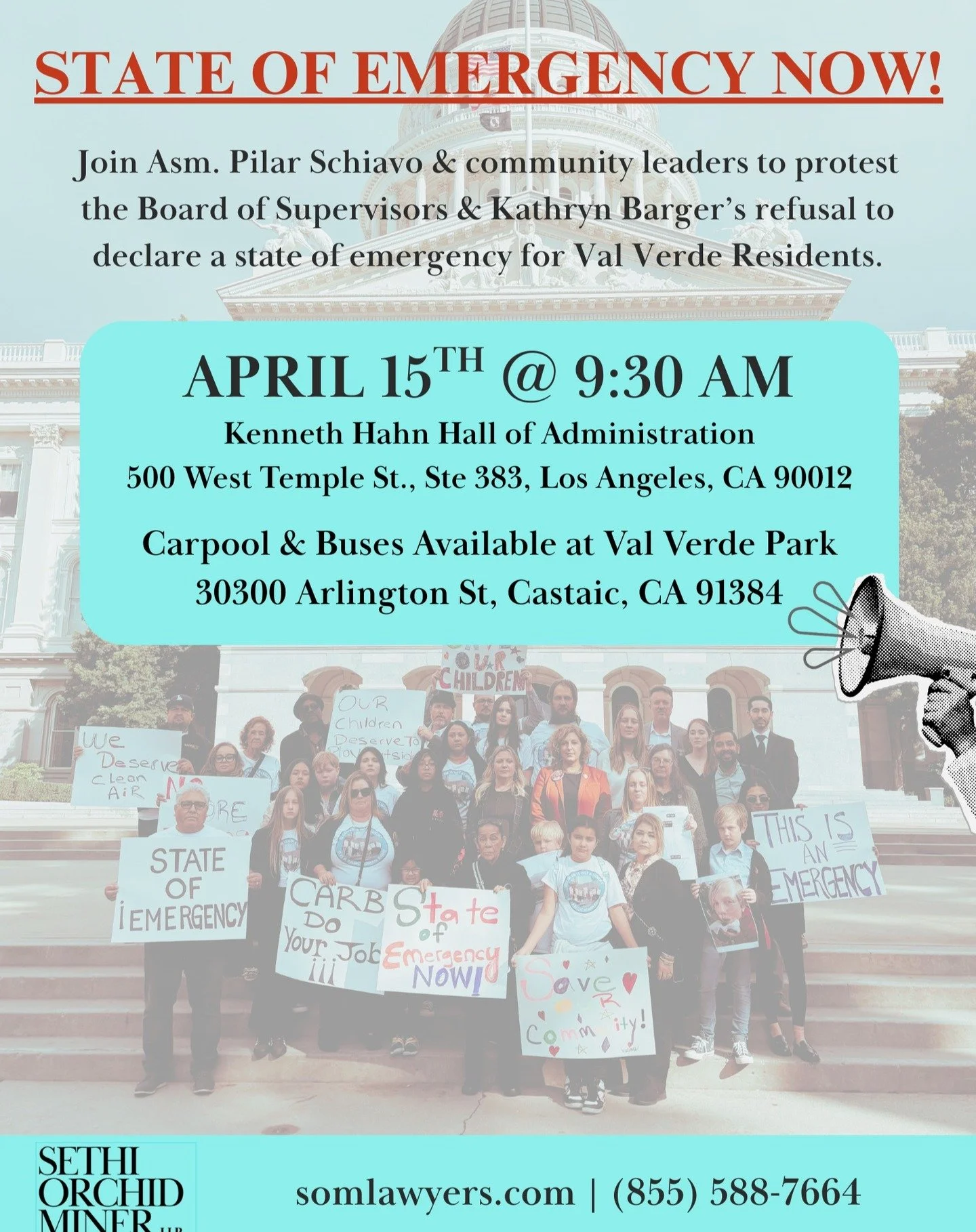 Join us at the Board of Supervisors Meeting on April 15th to protest the Board of Supervisors refusal to declare a state of emergency for Val Verde Residents.