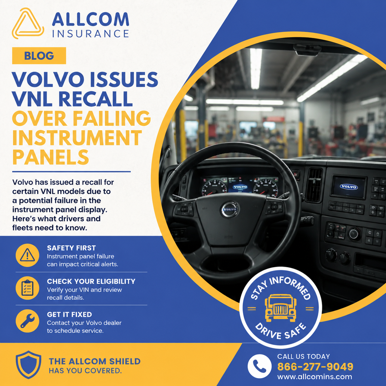 Volvo Issues VNL Recall Over Failing Instrument Panels