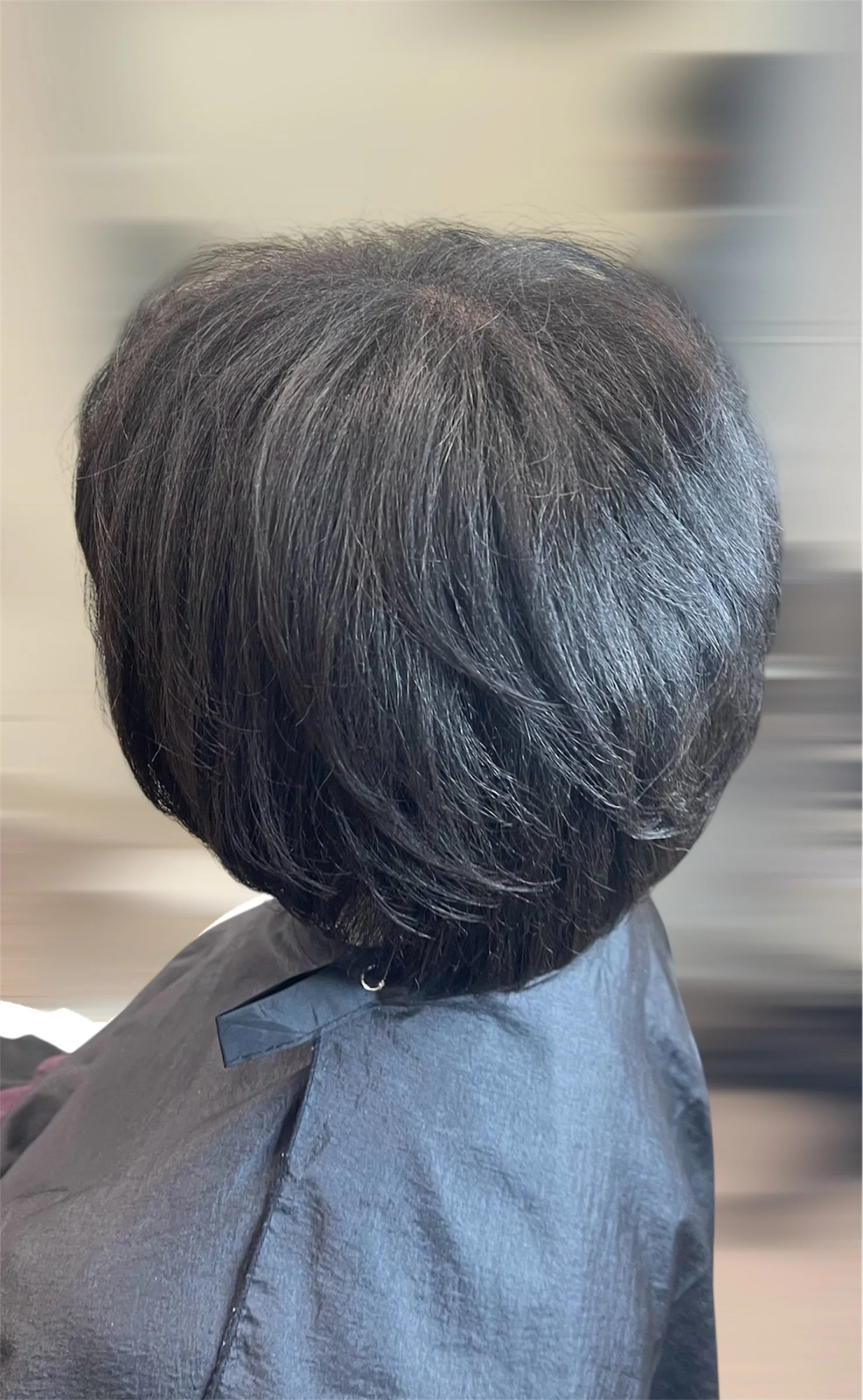 Close-up of a layered cut