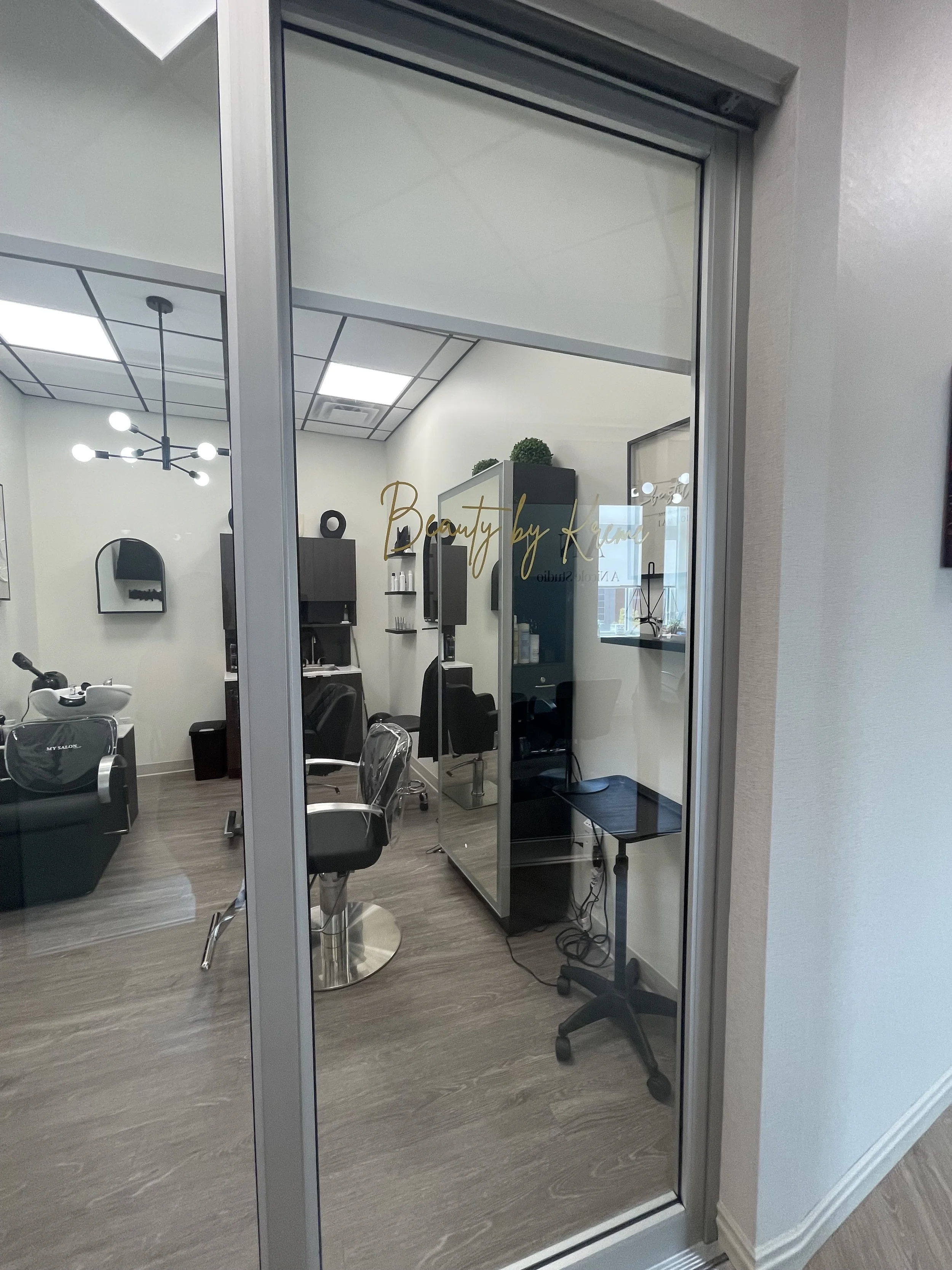 View of the inside of Beauty by Kreme salon.  