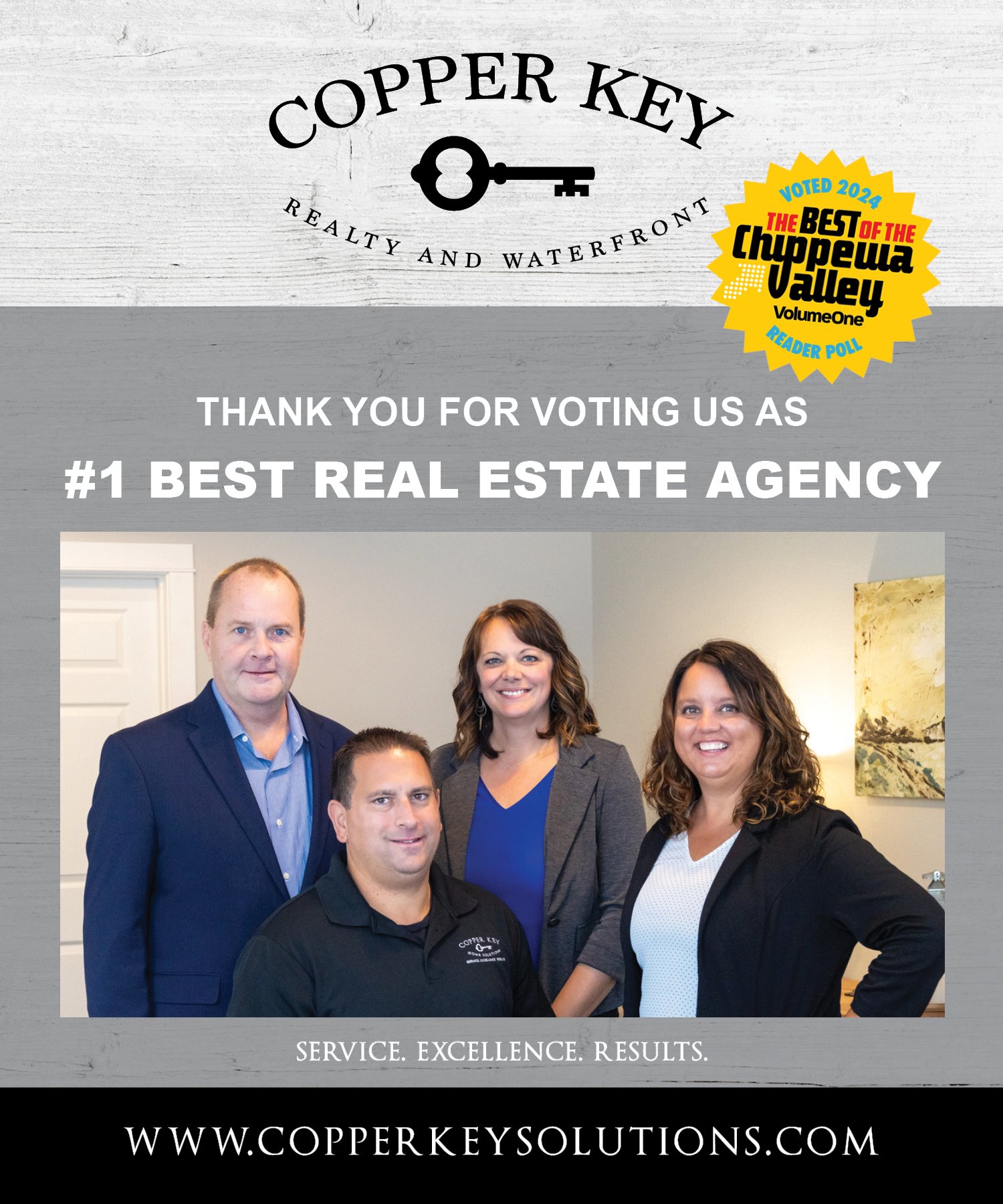We are so honored and grateful to have been awarded Volume One's - The Best of the Chippewa Valley - #𝟏 𝐑𝐞𝐚𝐥 𝐄𝐬𝐭𝐚𝐭𝐞 𝐀𝐠𝐞𝐧𝐜𝐲 for 2024. Our team has been blessed to have helped so many people with their real estate needs throughout the 