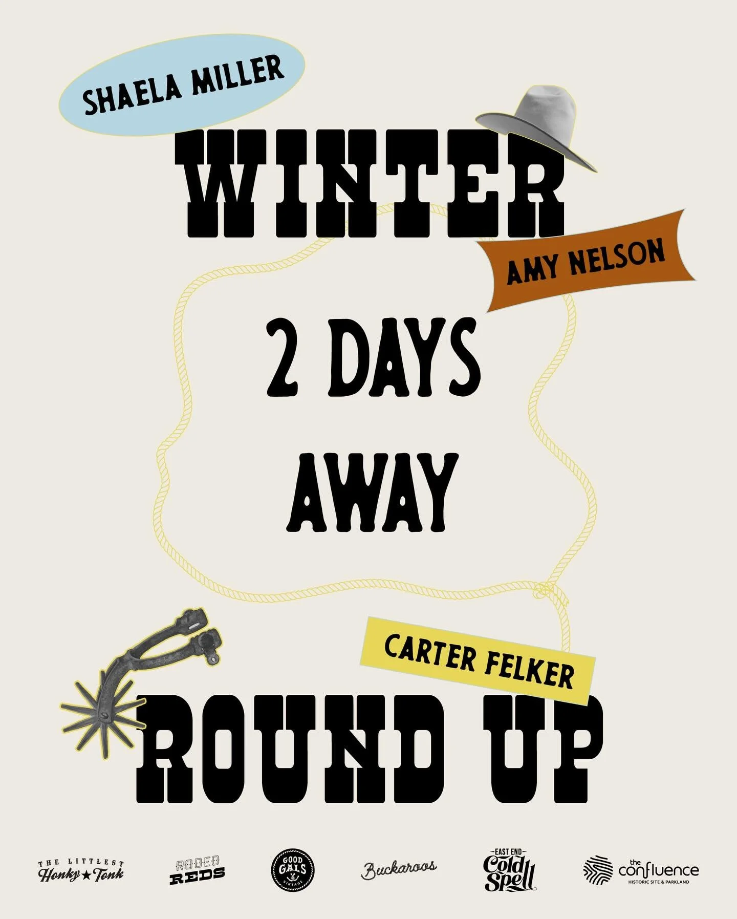 We&rsquo;re just 2 days away from the Winter Round Up at @theconfluence_yyc. 

Join us for a family friendly event to celebrate some of Alberta&rsquo;s finest country western music. Featuring vintage western vendors presented by @goodgalsvintage, mus