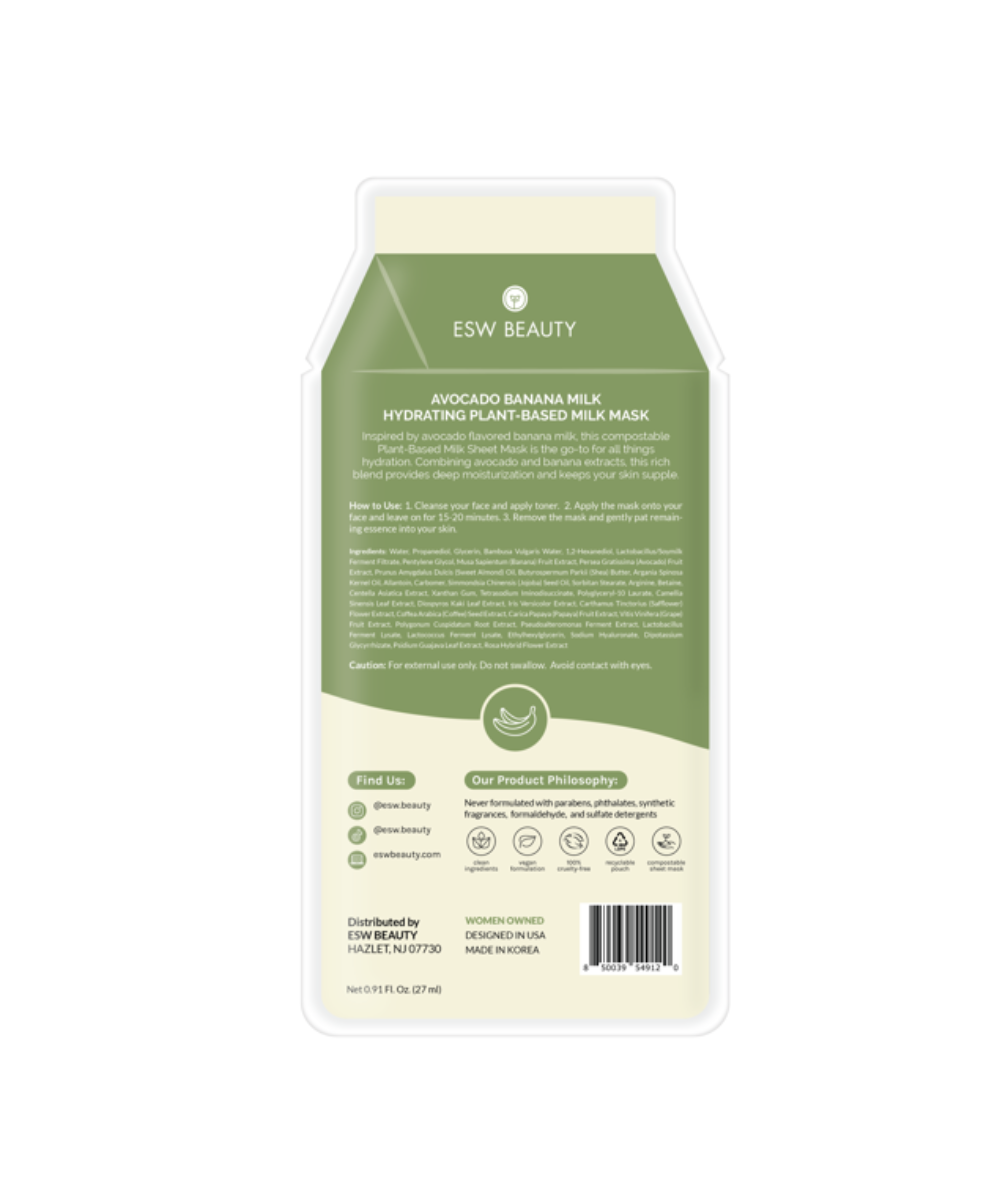 Masque Lait Végétal Banane + Avocat | Hydratant - ESW BEAUTY