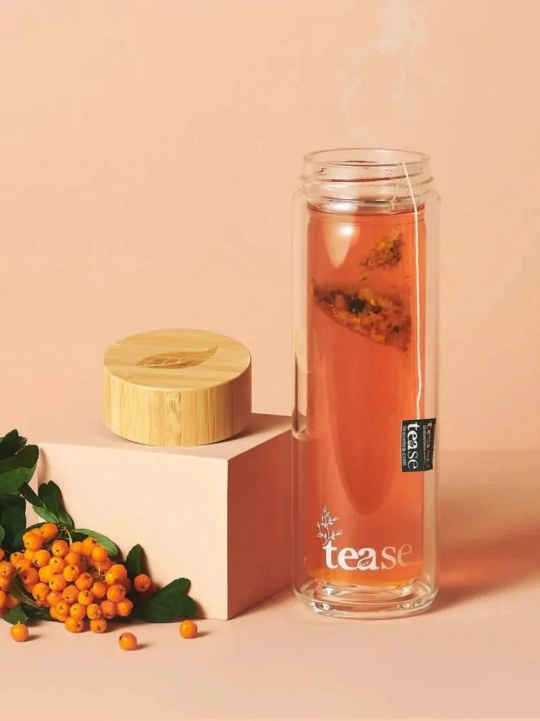 Gobelet Thé en Vitre et Bambou 3 en 1 - TEASE TEA