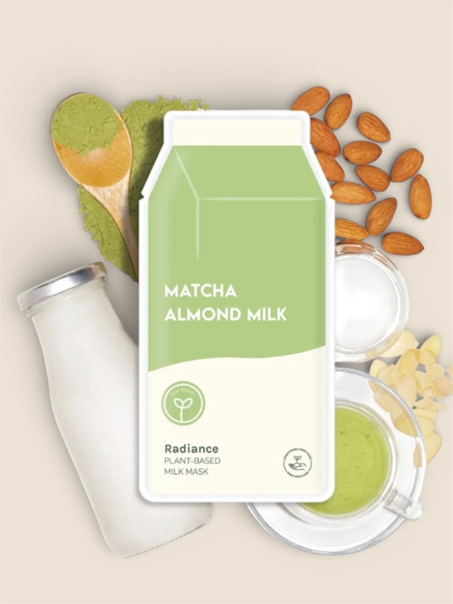 Masque Lait Végétal Amande + Matcha | Éclat - ESW BEAUTY