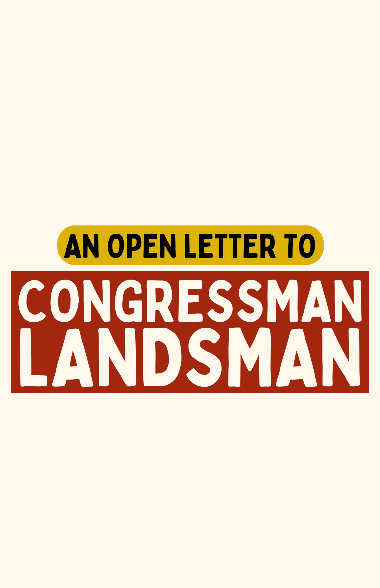Letter to Congressman Landsman