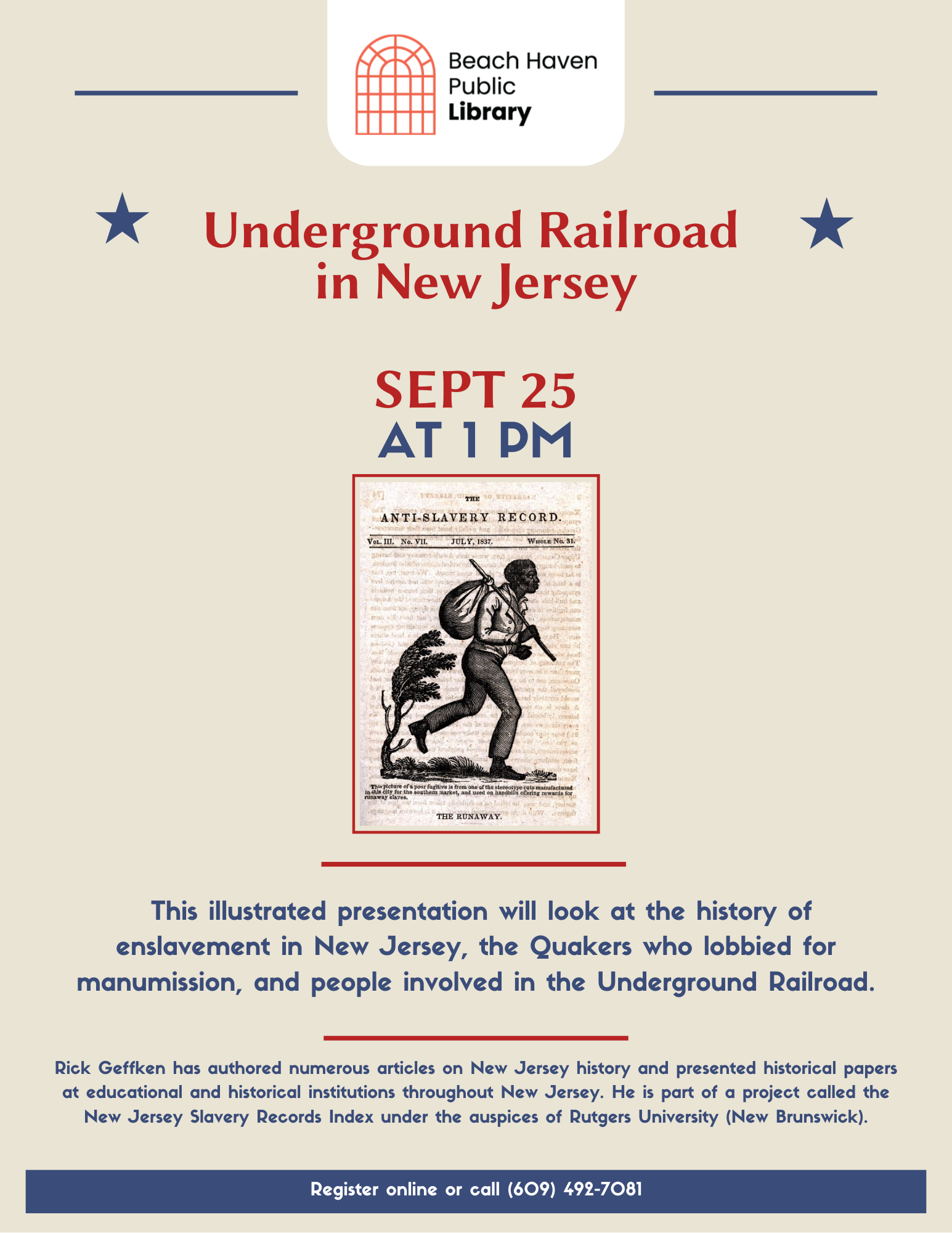 THE UNDERGROUND RAILROAD IN NJ