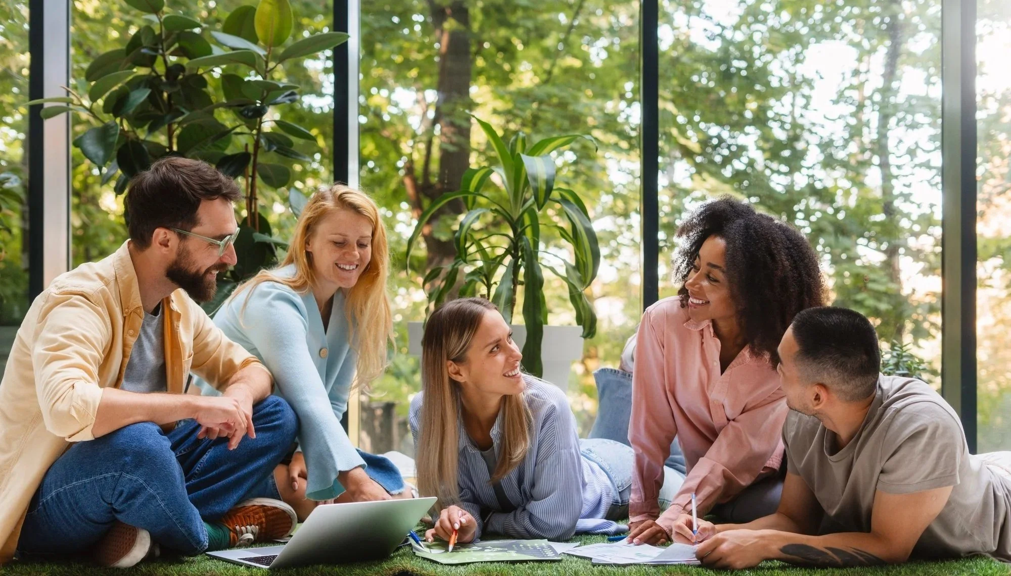Group of holistic practitioners sharing ideas