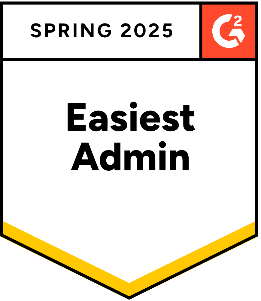 G2 High Performer award for Easiest Admin Spring 2025 for video conferencing and virtual office software.