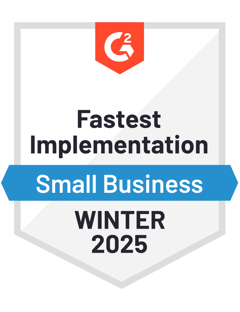 G2 High Performer Winter 2025 award for fastest virtual office and video conferencing Implementation for small businesses, Winter 2025.