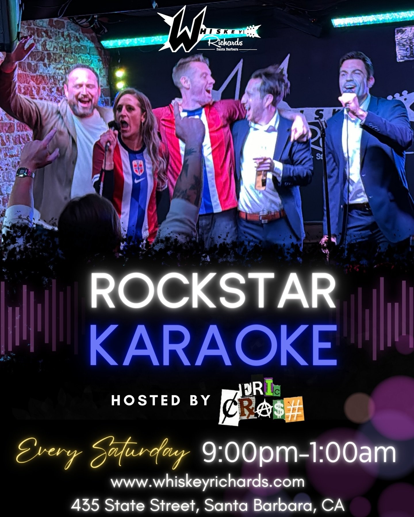 It&rsquo;s not just karaoke; it&rsquo;s Rockstar Karaoke at Whiskey Richards! Step into the shoes of your favorite rock icons and give Santa Barbara a night to remember! #RockstarKaraoke #DowntownSB #MagicMoments #SantaBarbara #WhiskeyRichards