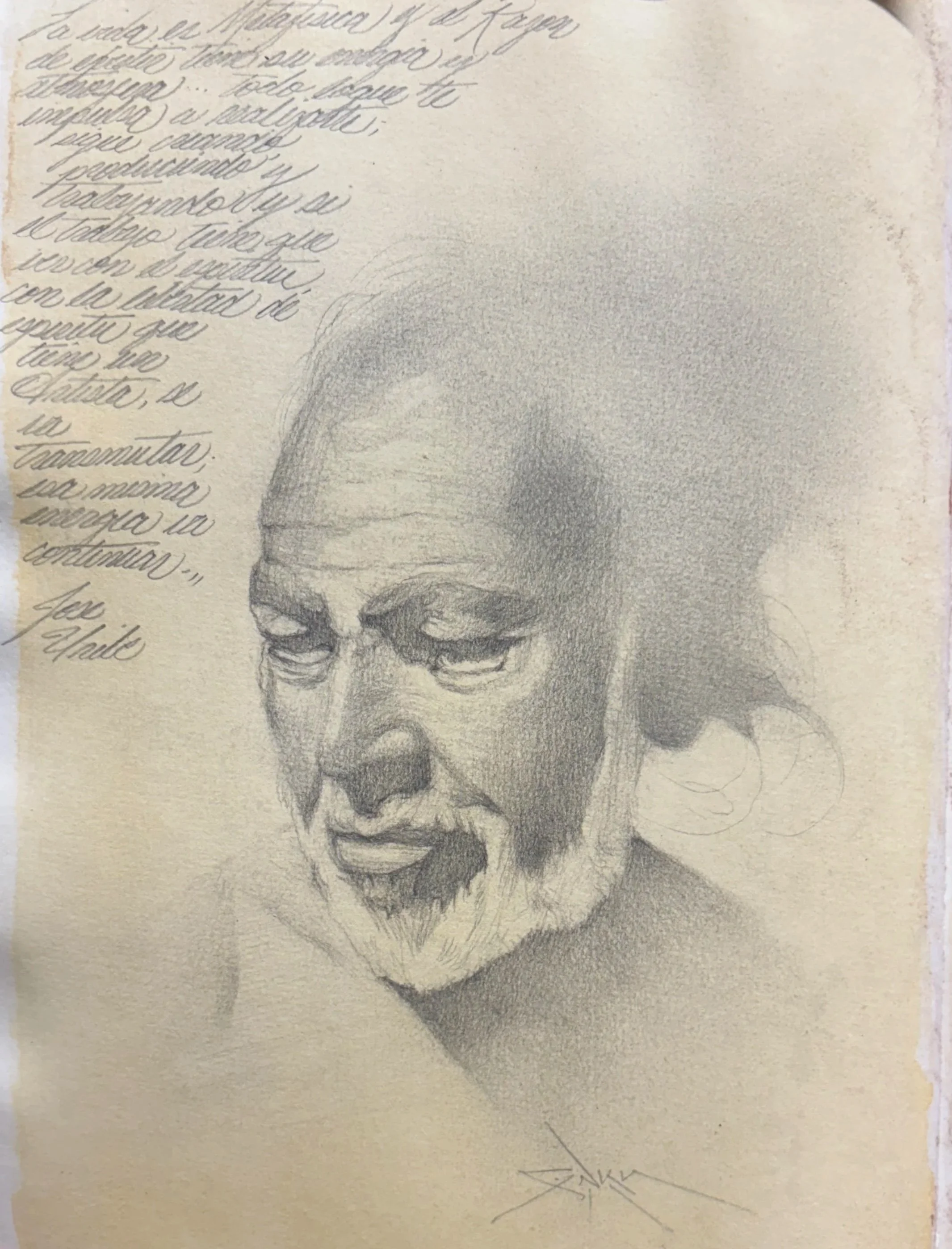 …graphite on toned paper, 9” x 12”), 2025