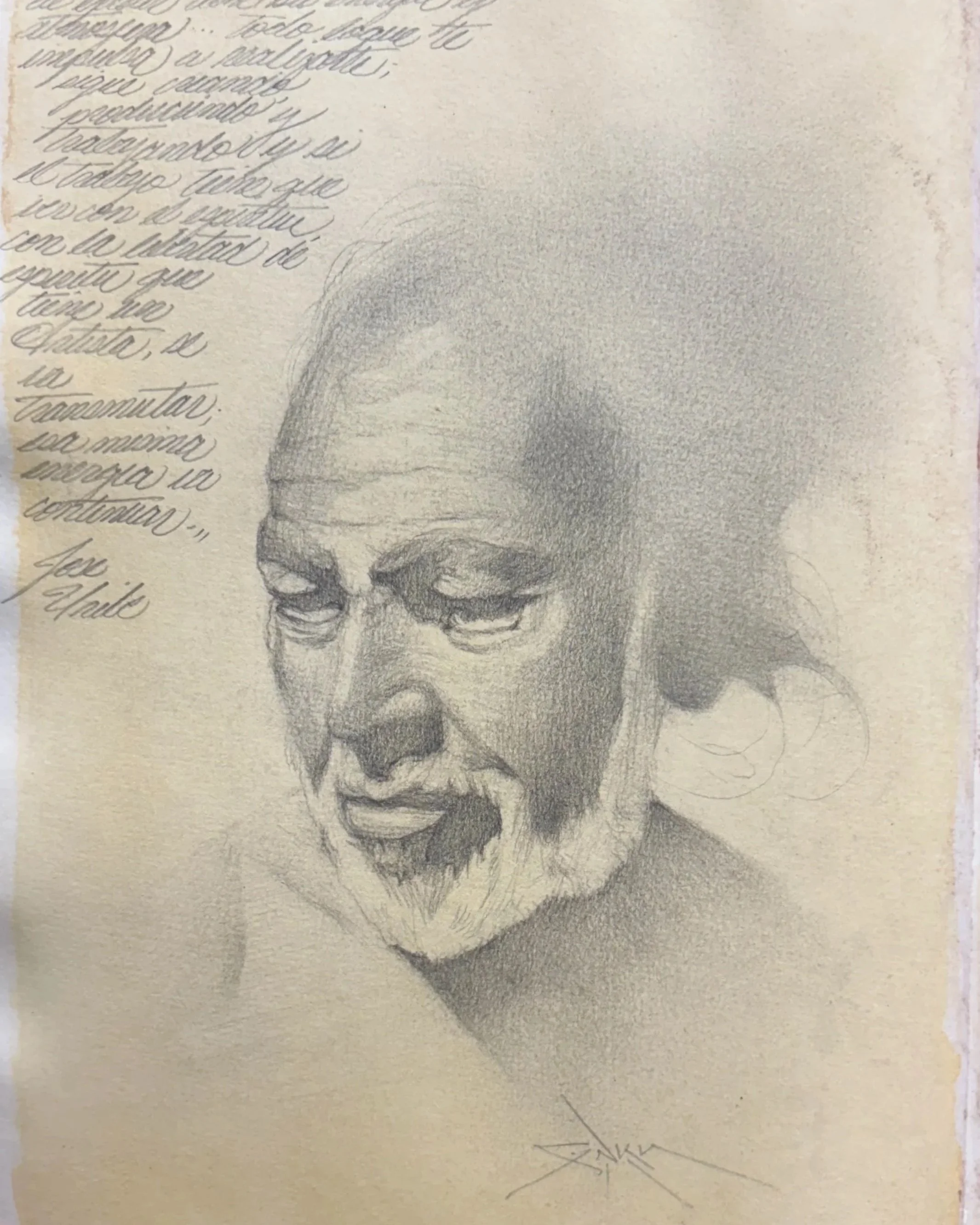 …graphite on toned paper, 9” x 12”), 2025