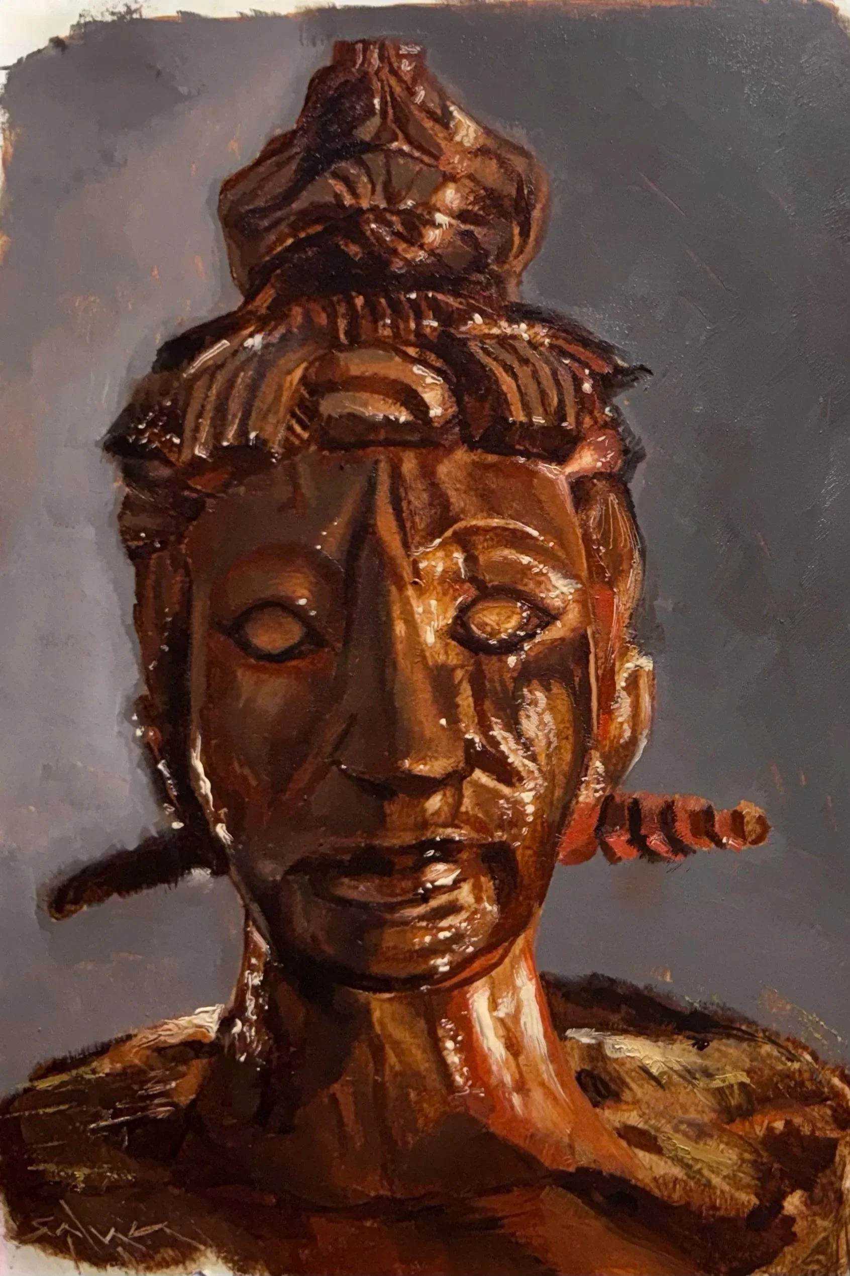 …oil on paper, 9” x 12”), 2025