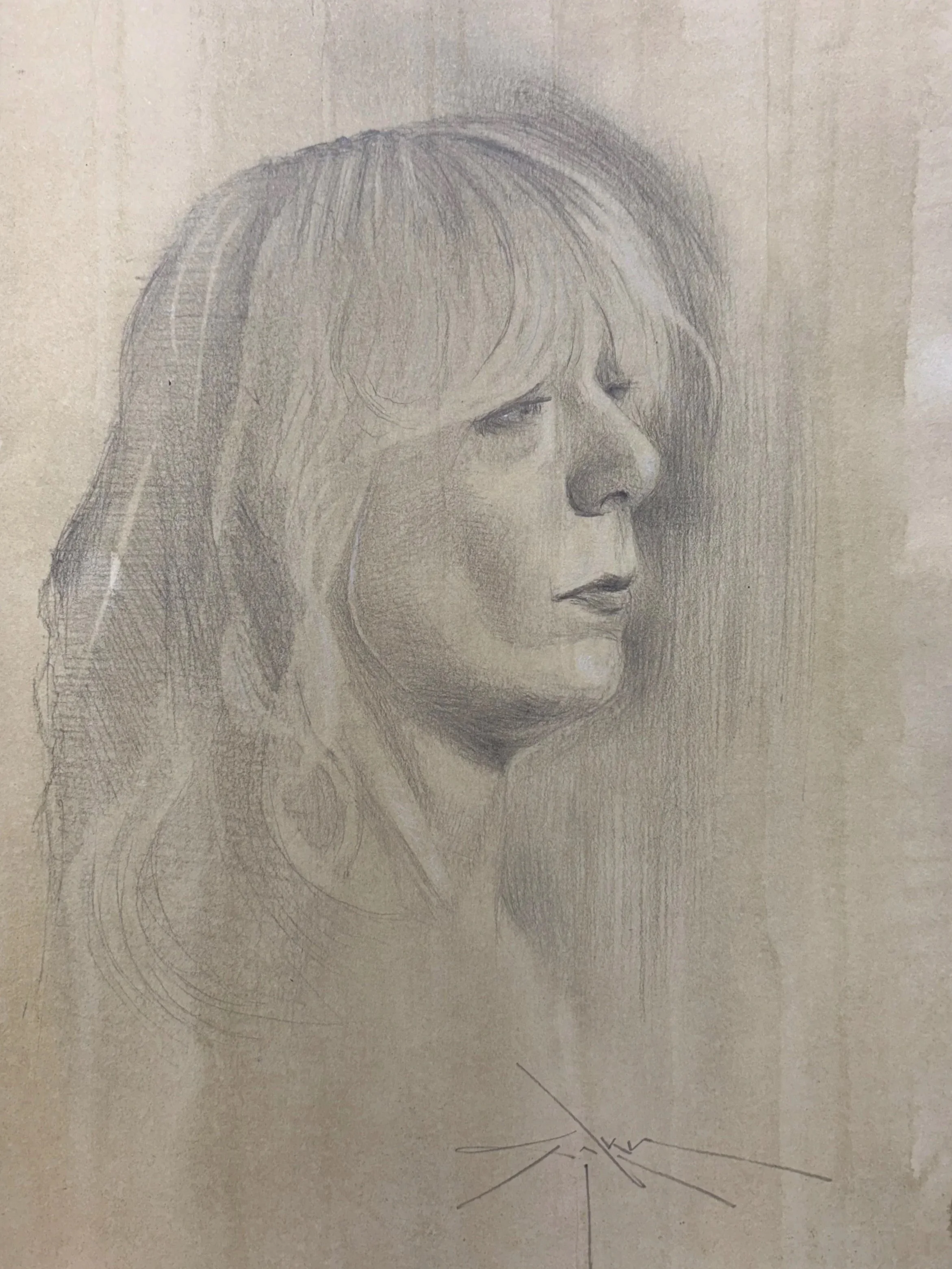 …graphite & chalk on toned paper, 9” x 12”), 2025
